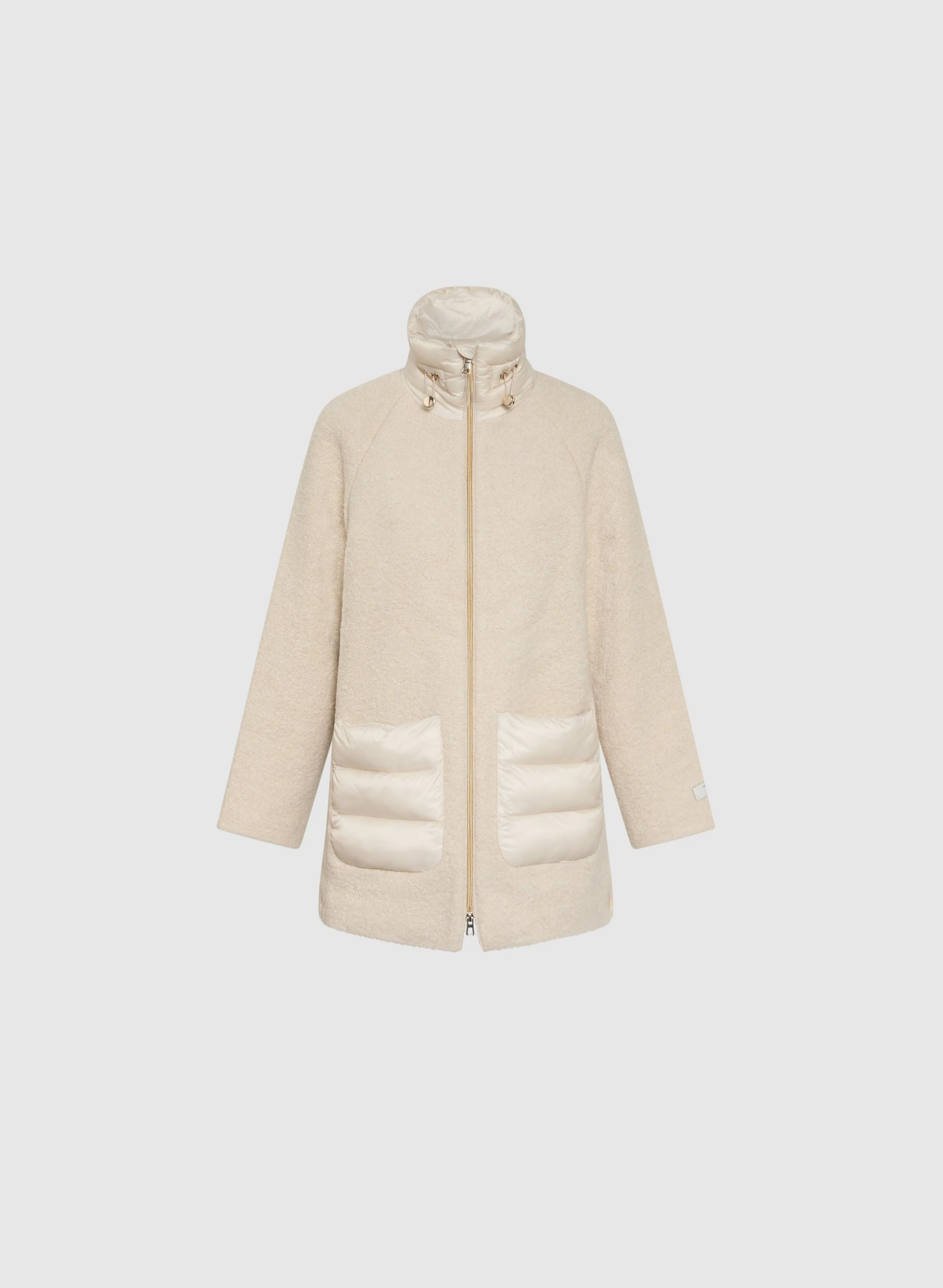 Mixed Puffer Wool-Blend Coat