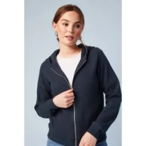 NEXT Waffle Zip Through Hoodie Navy Women Hoodies