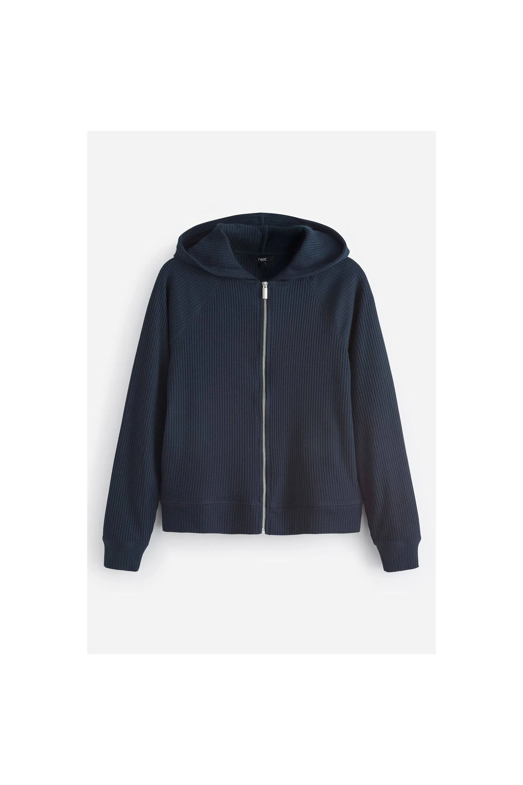 NEXT Waffle Zip Through Hoodie Navy Women Hoodies