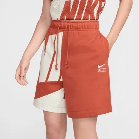 Nike Air Women's Mid-Rise 6-inch Burnt Orange French Terry Shorts