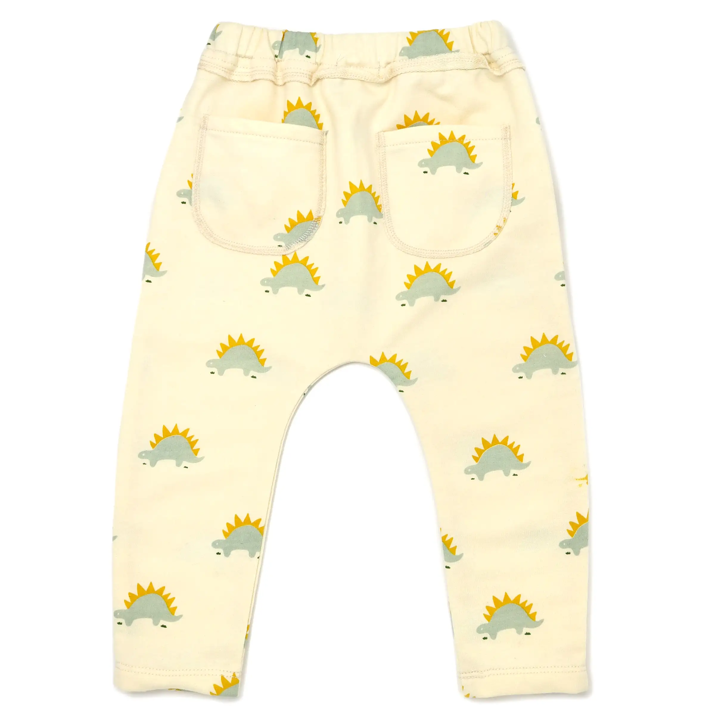 oh baby! French Terry Brooklyn Jogger - Mist Stegosaurus Print - Vanilla