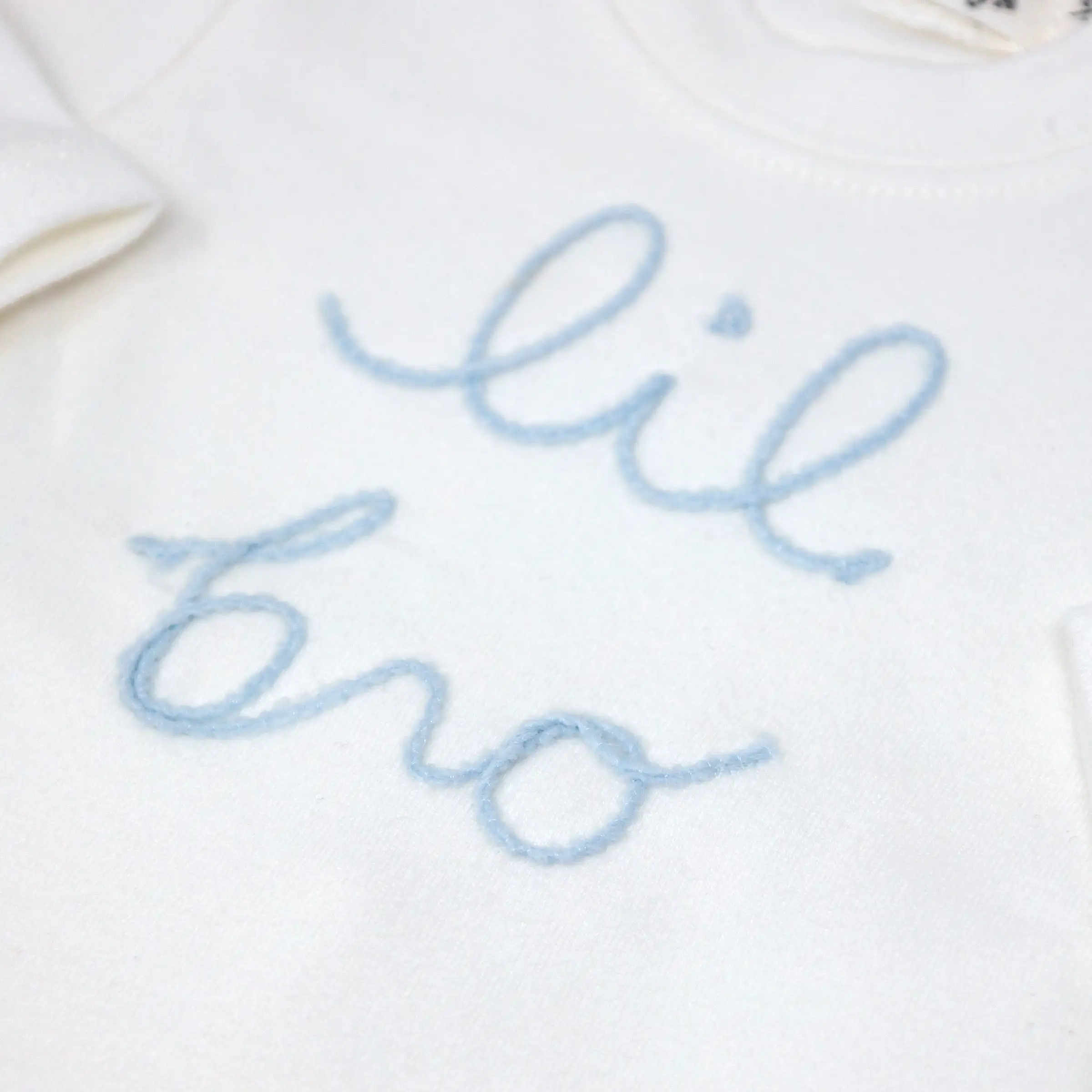 oh baby! Two Piece Set lil bro in Sky Blue Yarn - Cream