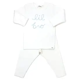 oh baby! Two Piece Set lil bro in Sky Blue Yarn - Cream