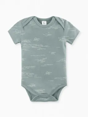 Organic S/S Classic Afton Bodysuit - Waves/Ocean