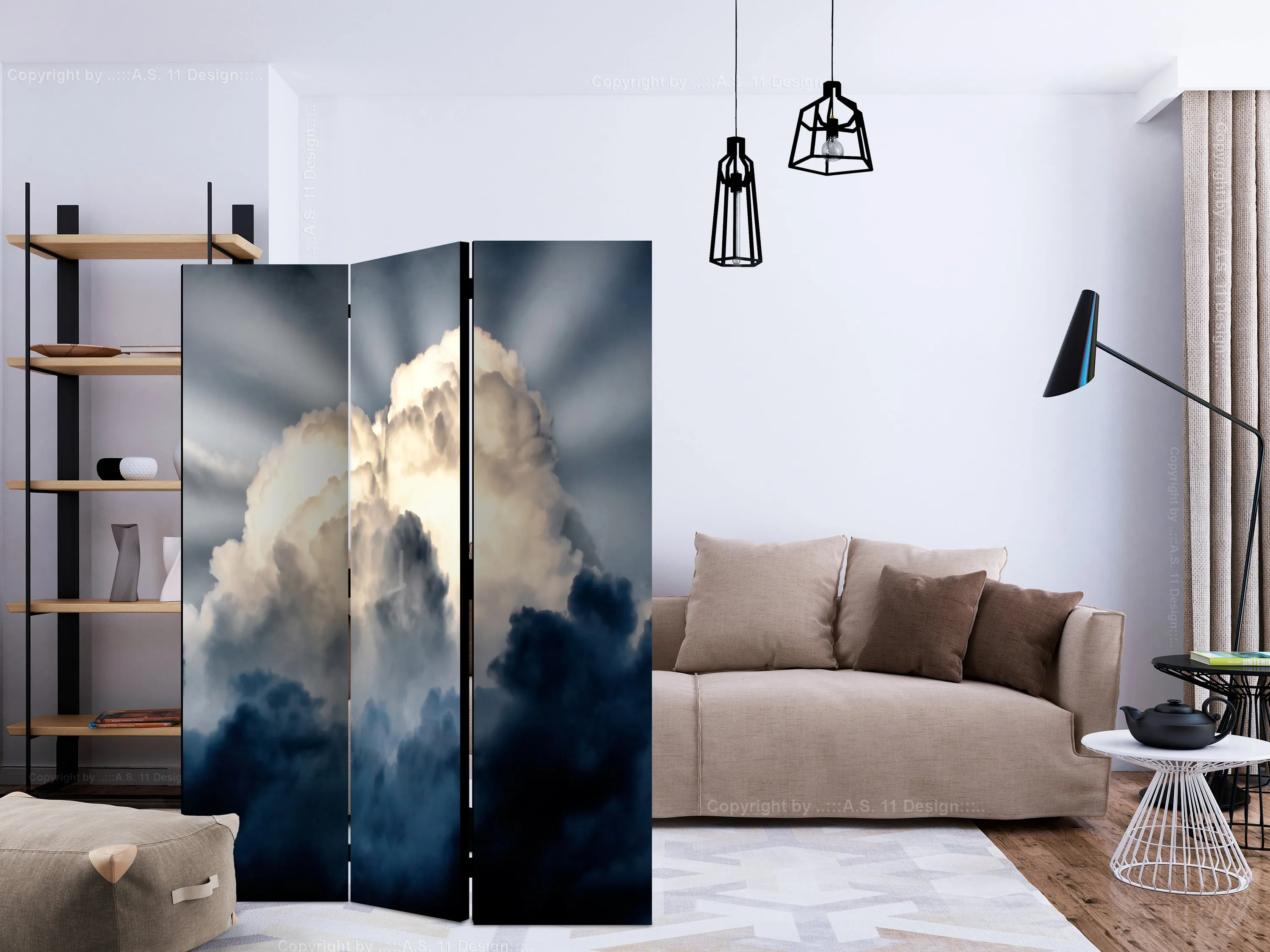 Paravento Rays in the sky [Room Dividers]