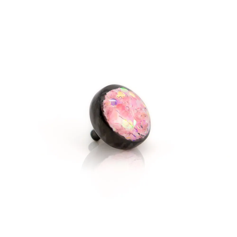 Pink Glitter Pop Titanium Dermal Top