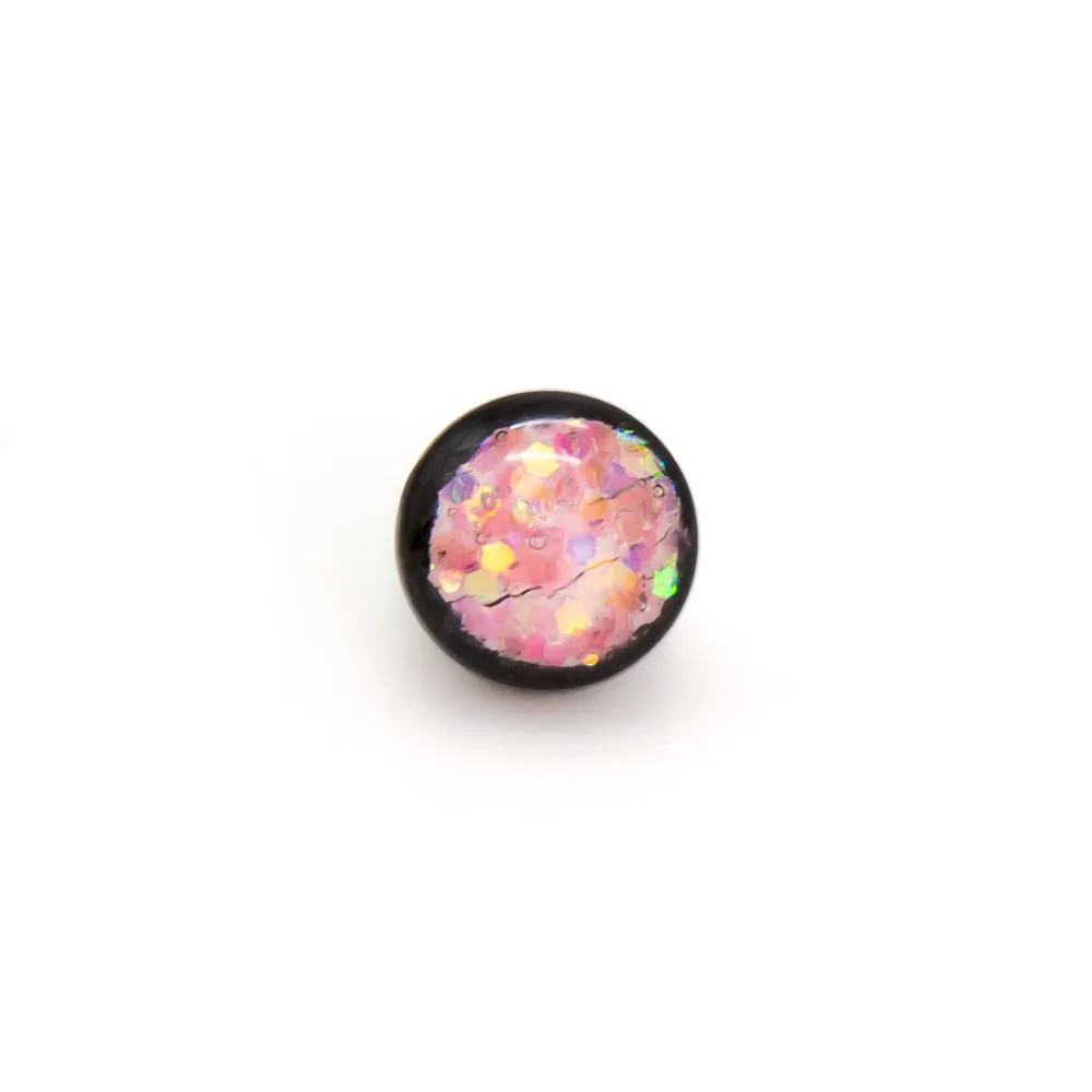 Pink Glitter Pop Titanium Dermal Top