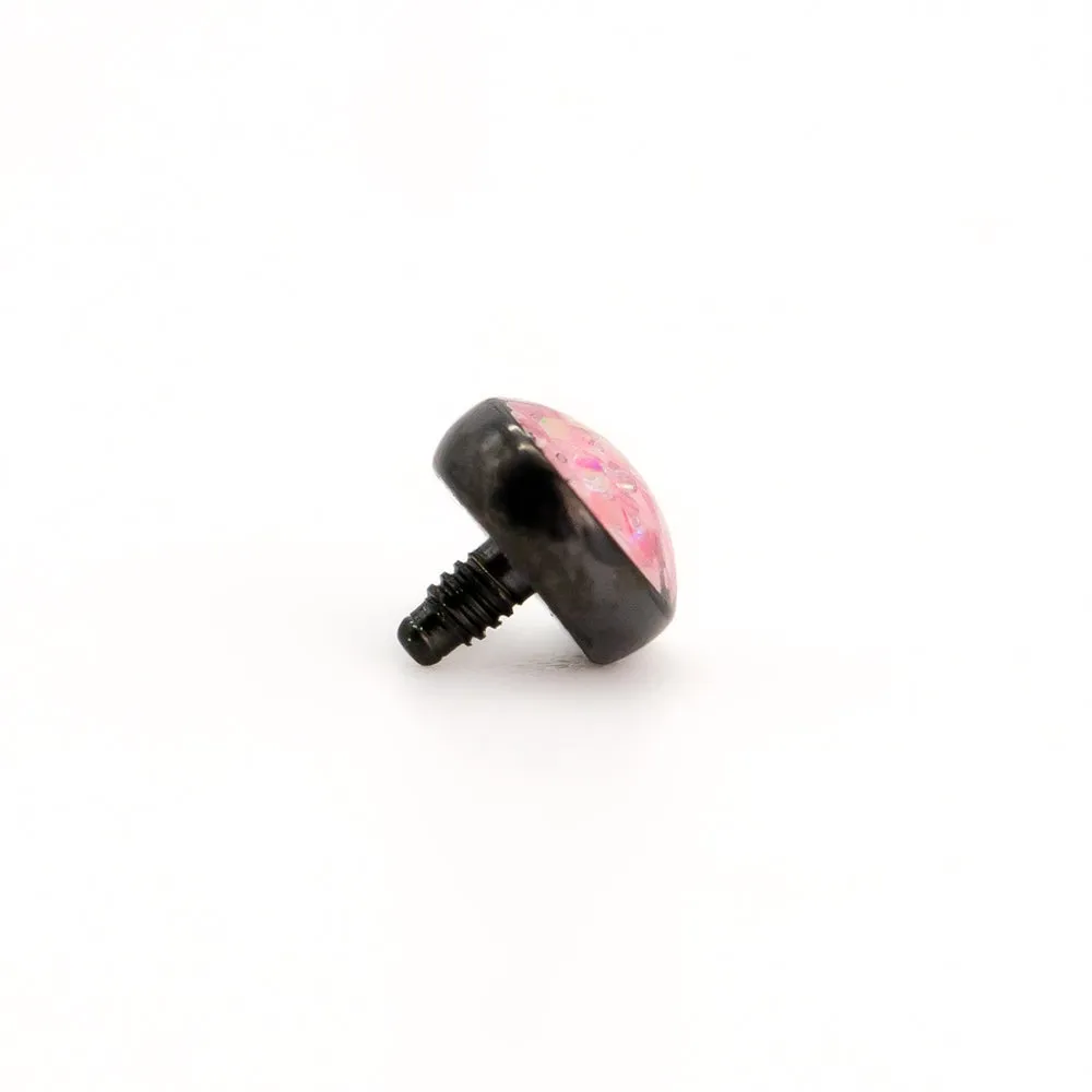 Pink Glitter Pop Titanium Dermal Top