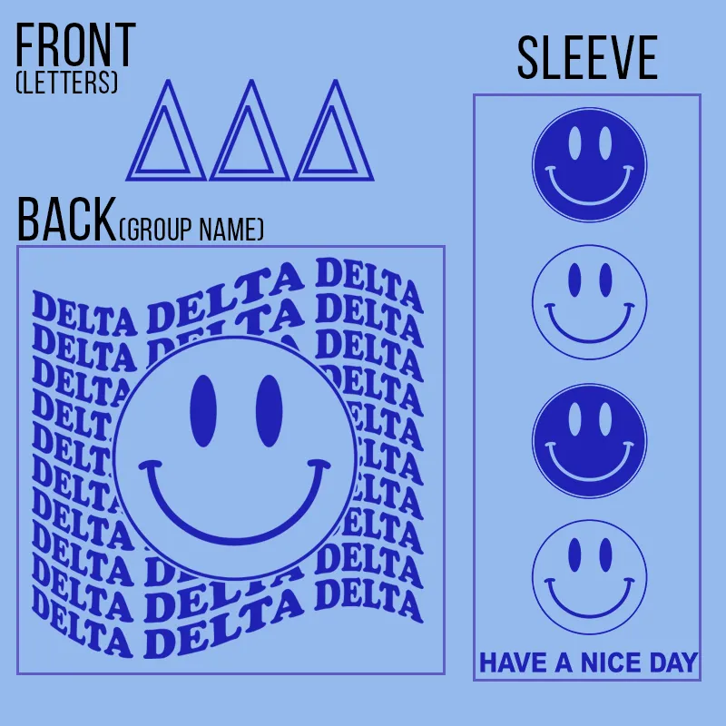 Printed Sleeve Nice Day Smiley Design - CAD