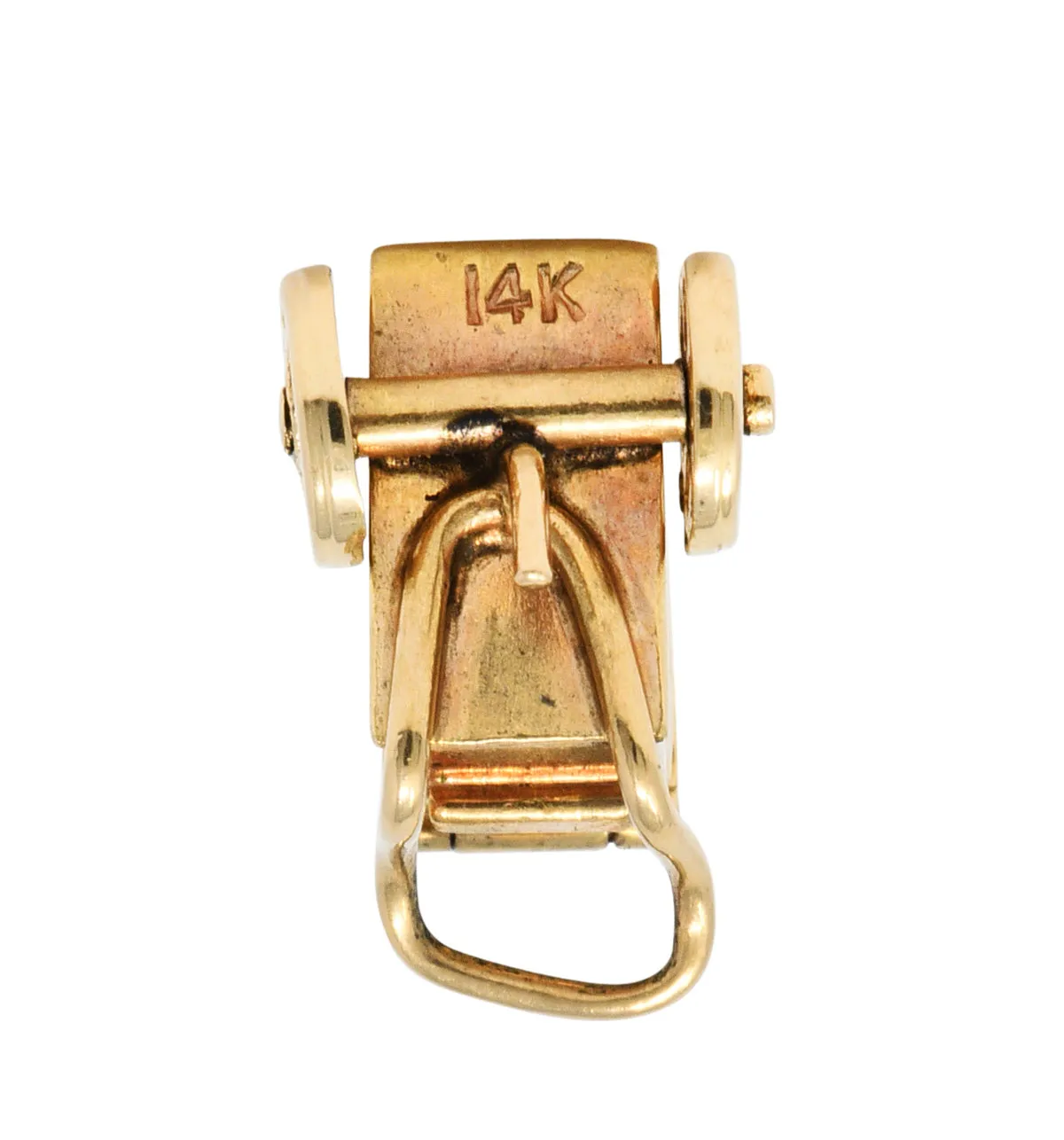 Retro 14 Karat Gold Lucky In Love Ice Cream Cart Charm