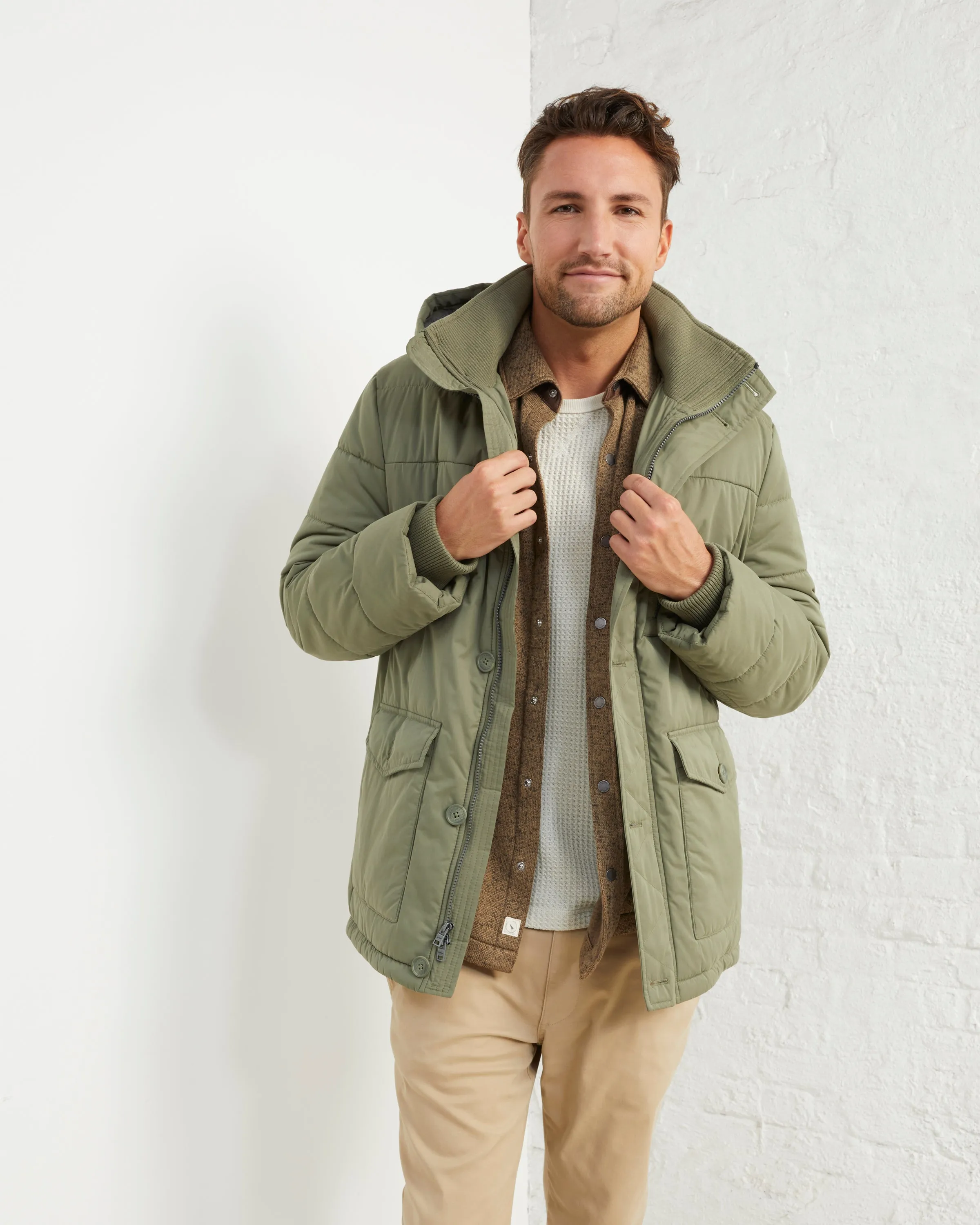 Sherpa-Lined Puffer Coat