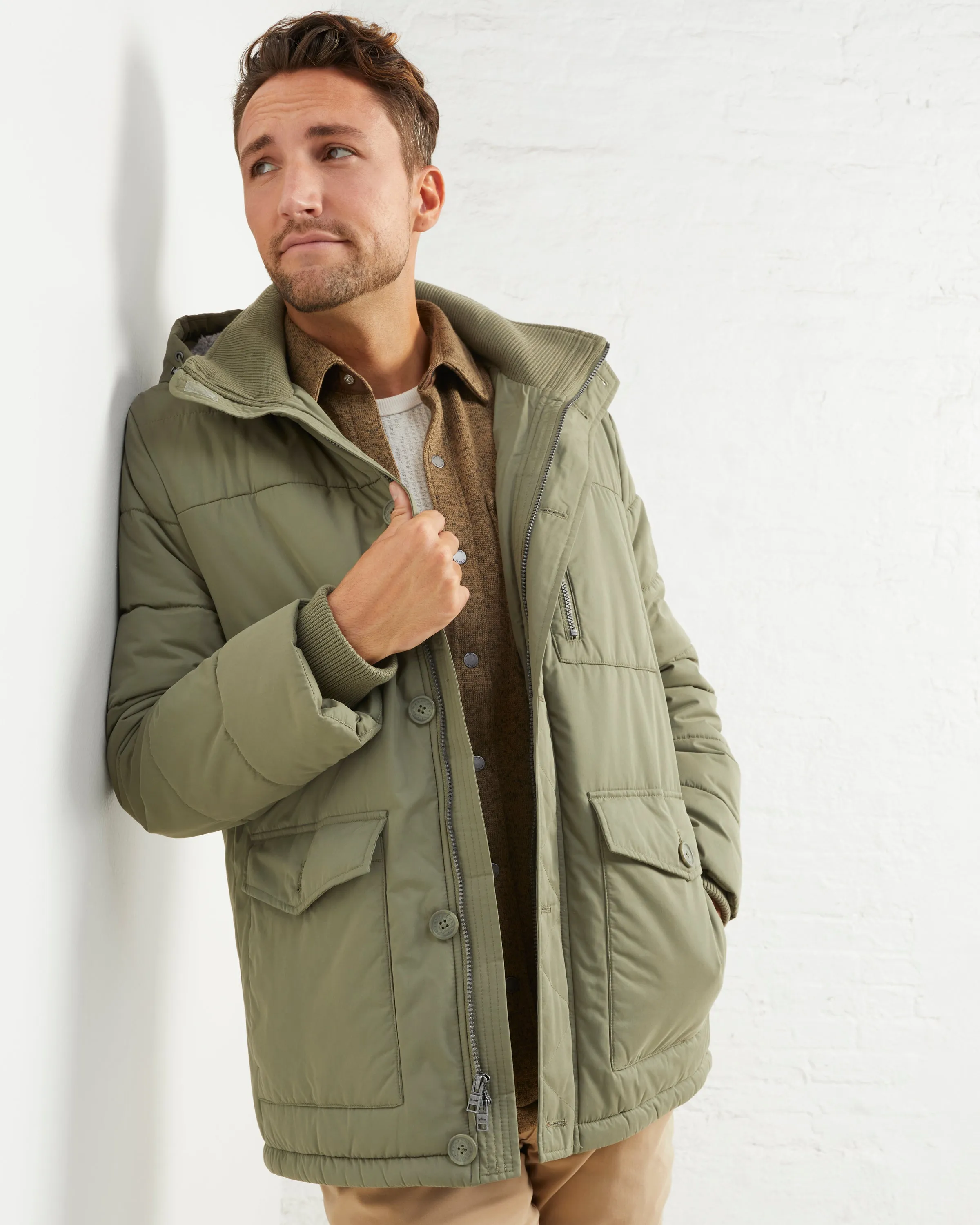 Sherpa-Lined Puffer Coat