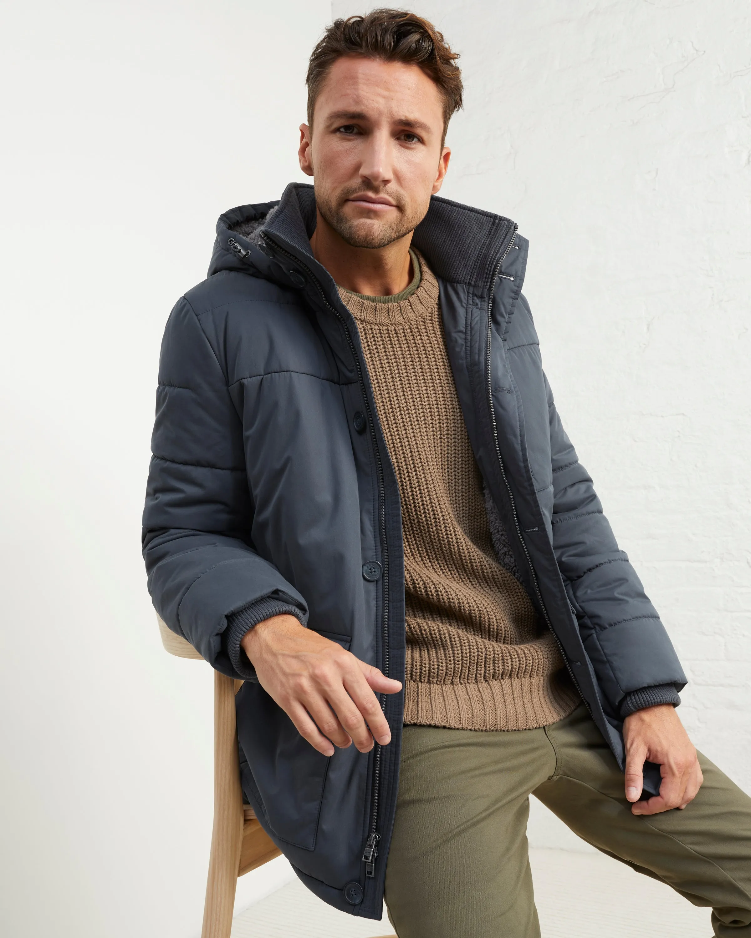 Sherpa-Lined Puffer Coat