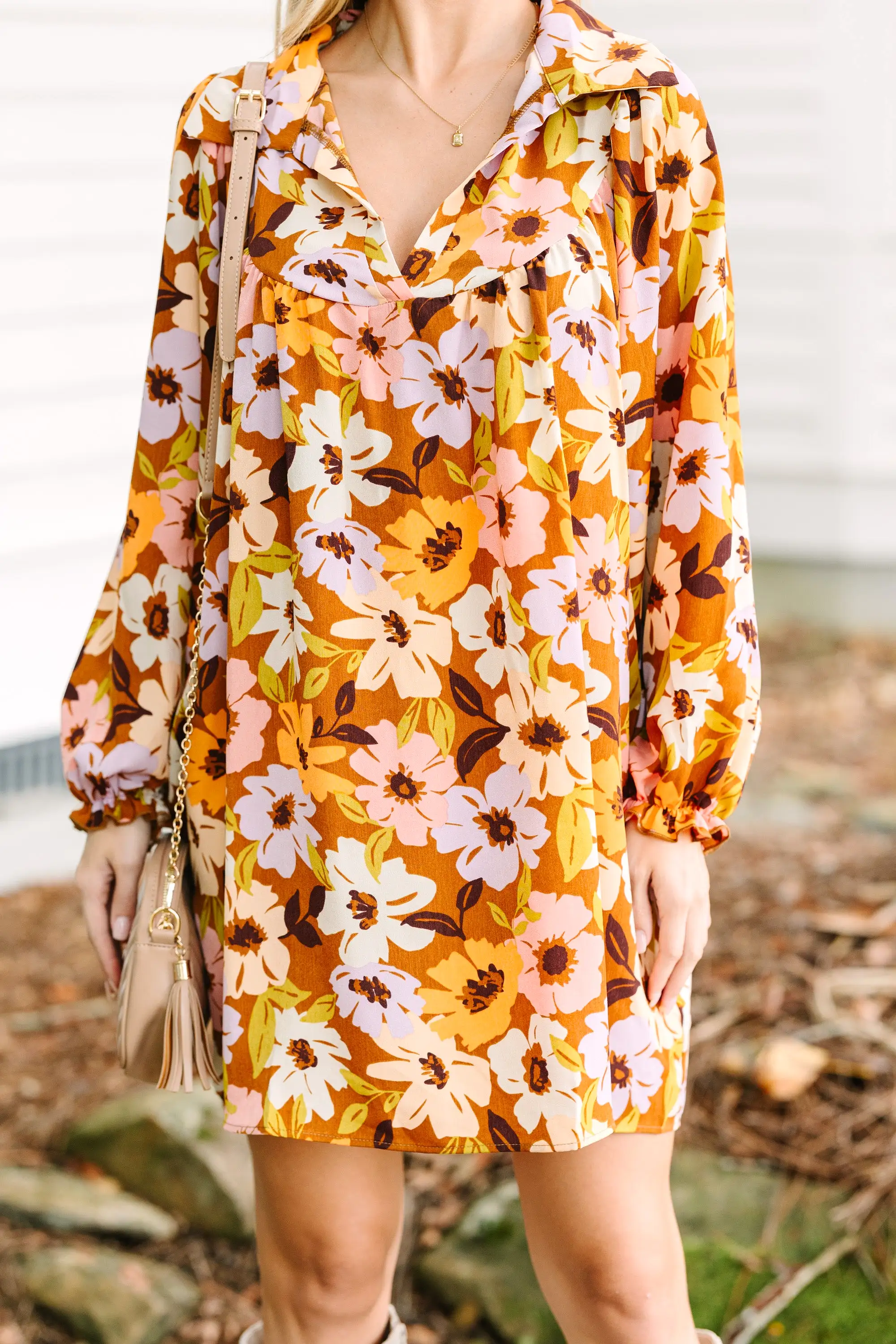 Show You Off Mocha Brown Floral Babydoll Dress