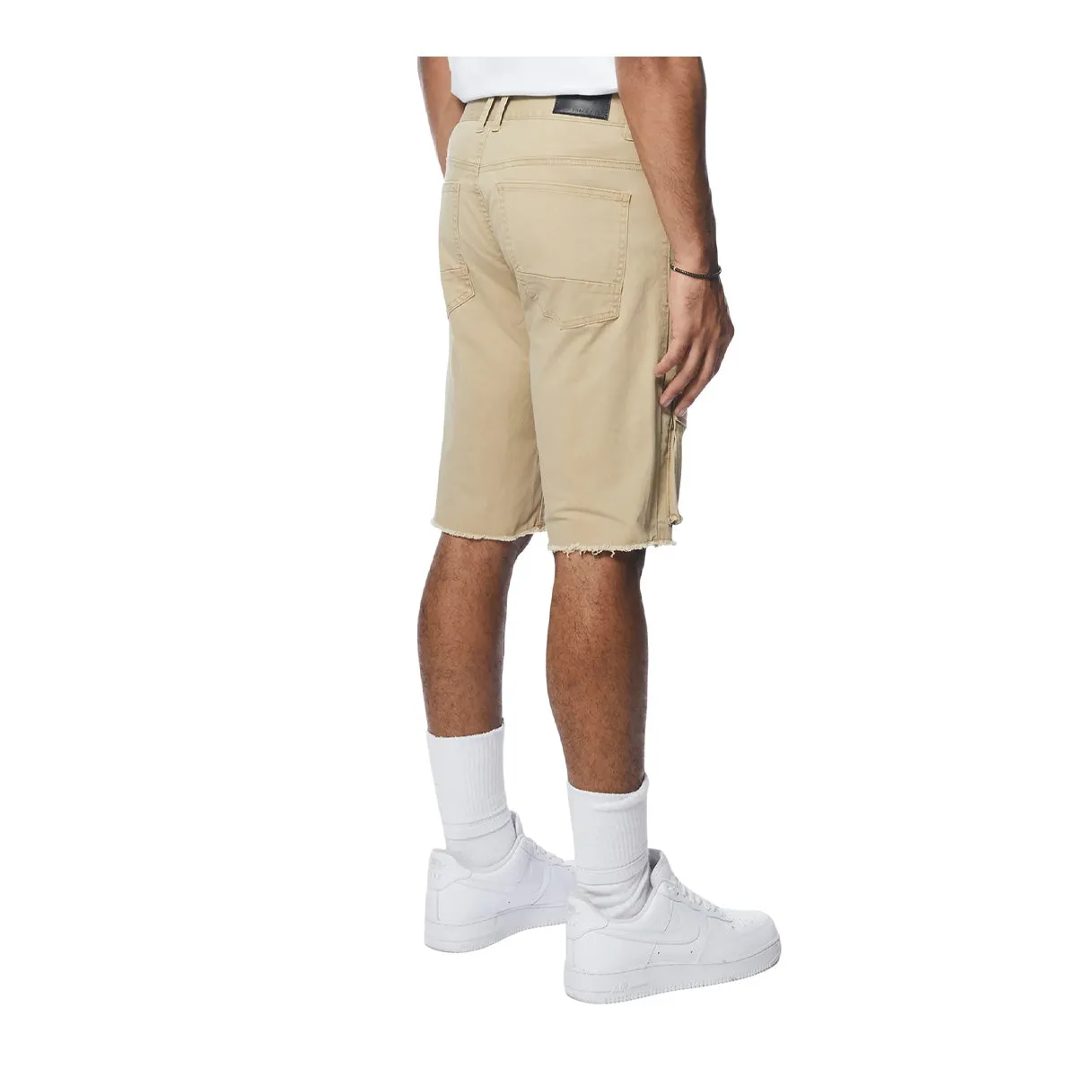 Smoke Rise Mens Twill Multi Cargo Shorts JS24132 Khaki