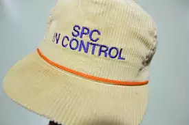 SPC In Control Cream Corduroy Vintage 80's Adjustable Back Snapback Hat