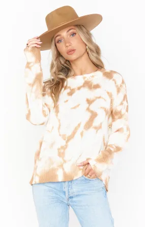 Sunday Sweater ~ Camel Tie Dye