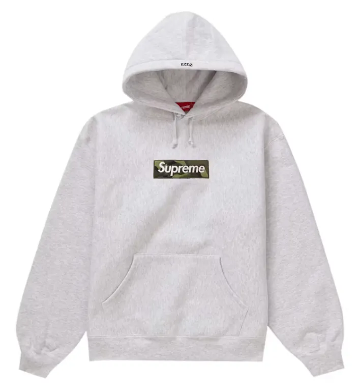 Supreme Box Logo Hooded Sweatshirt (FW23) Ash Grey