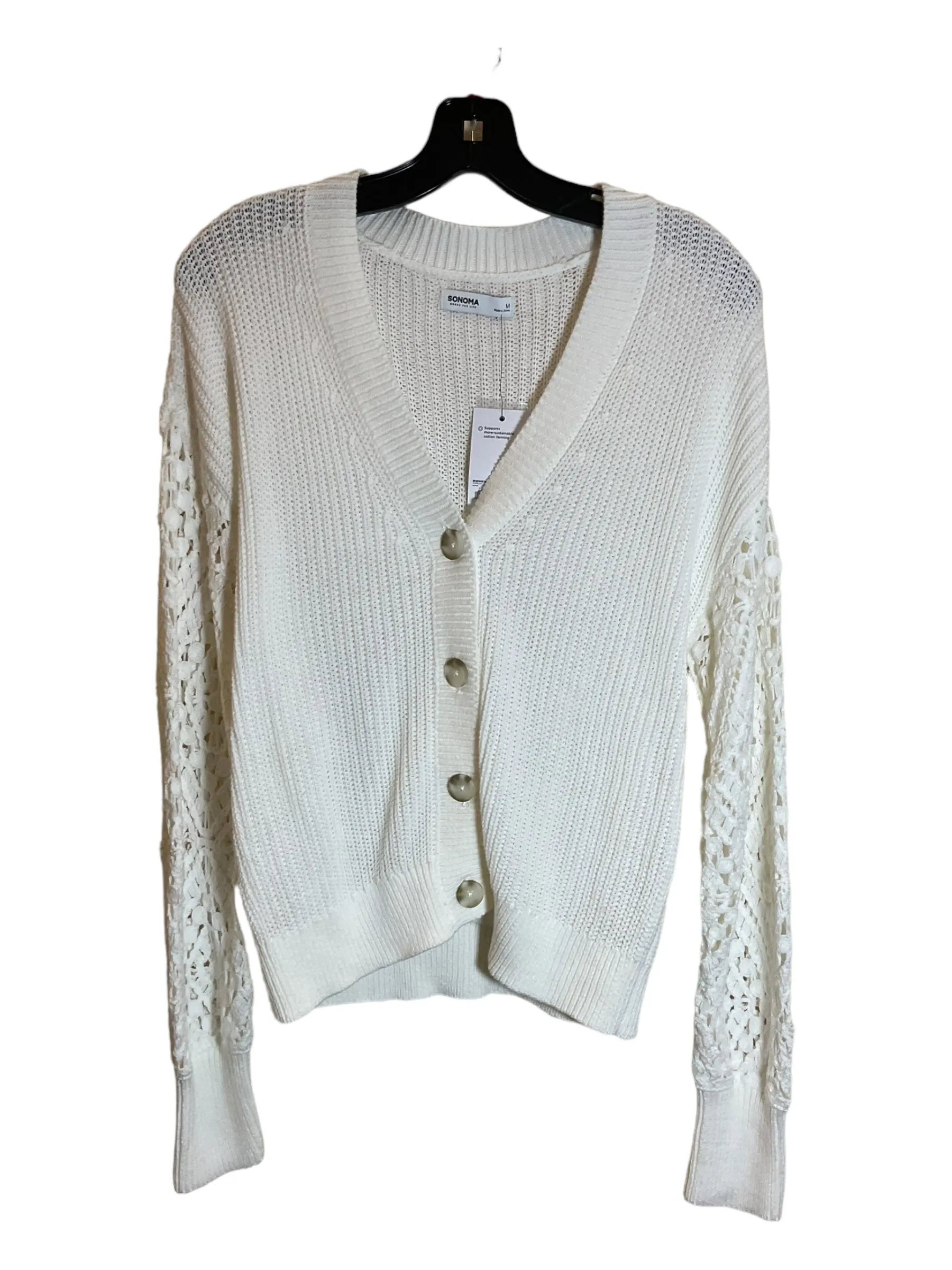 Sweater Cardigan By Sonoma In White, Size: M