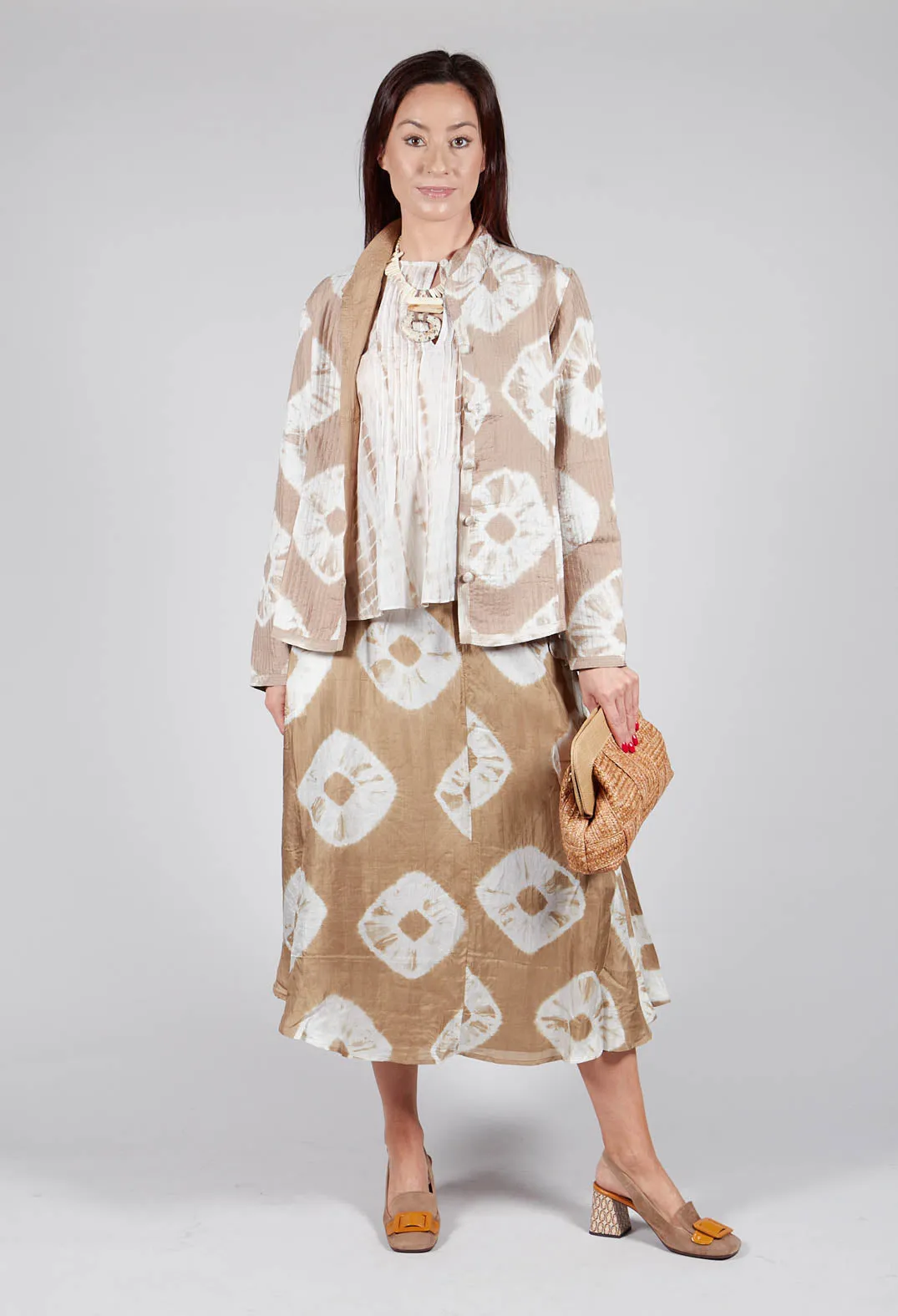 Tana Shirt in Beige and Cream