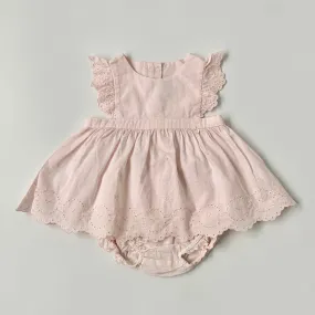 Tartine et Chocolat Pale Pink Top And Bloomers Set: 6 Months