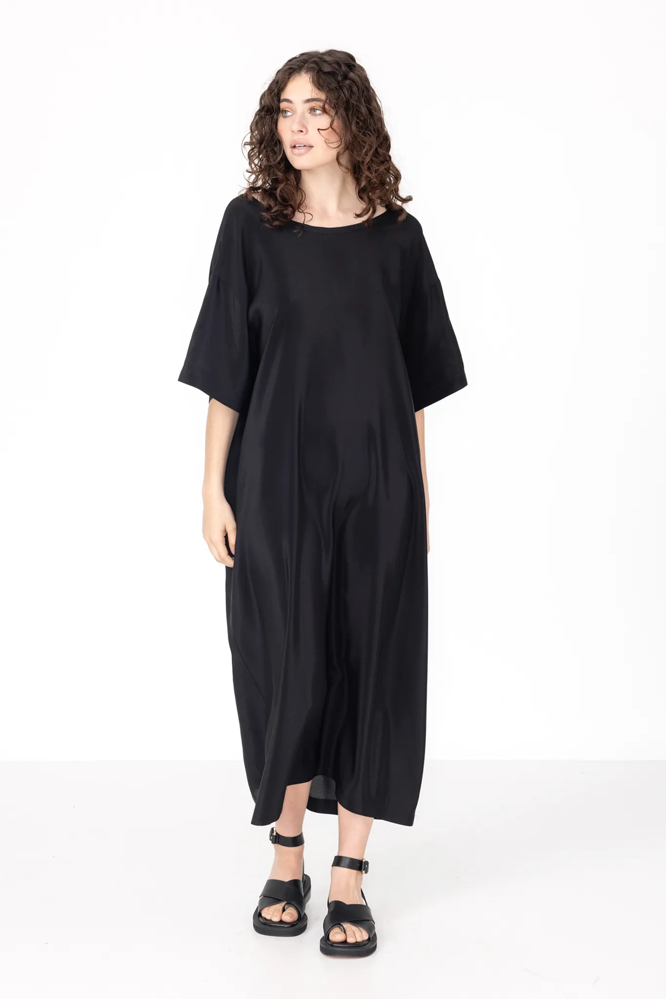 Tee Dress | Black Silk