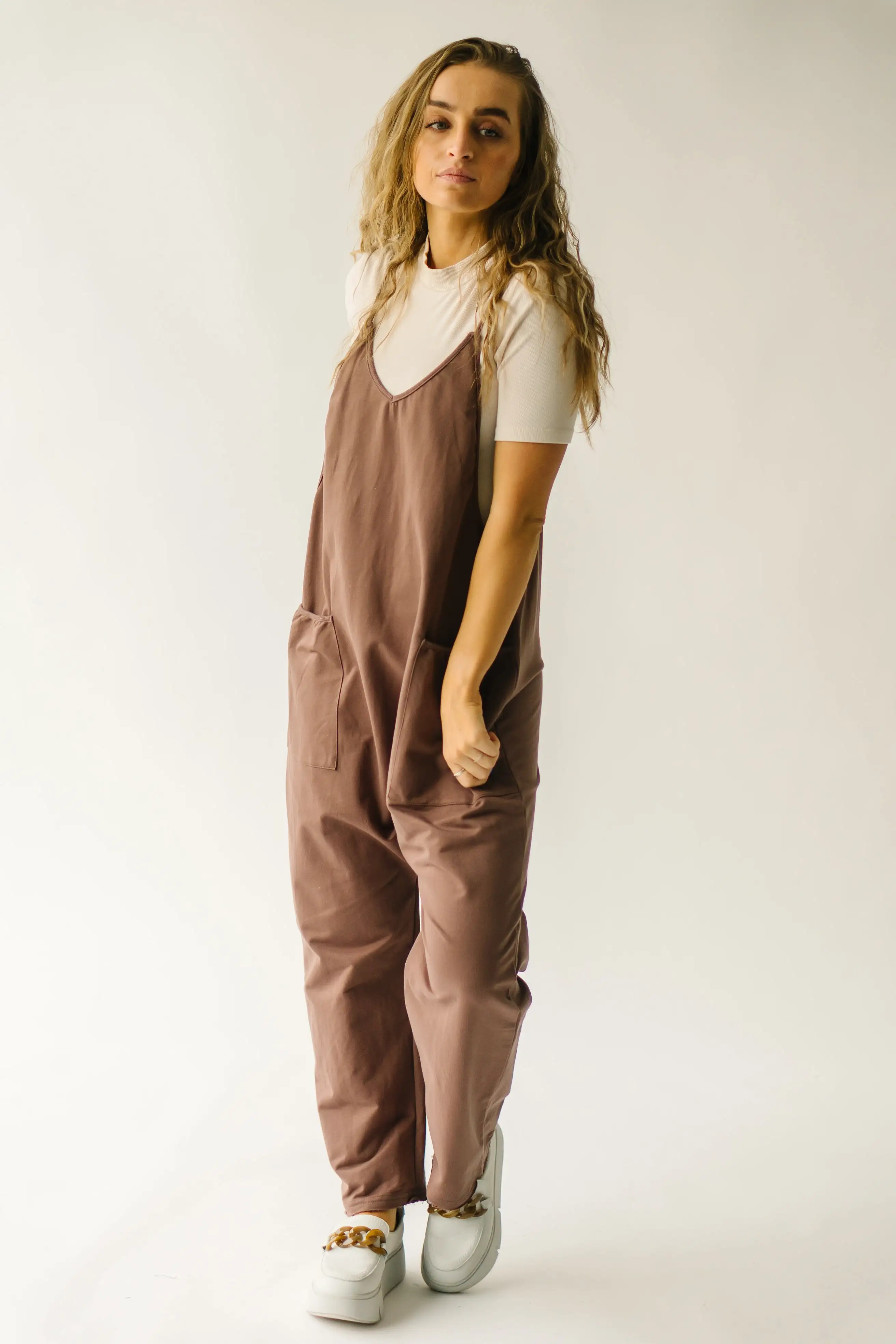 The Koren Oversized Jumpsuit in Mocha