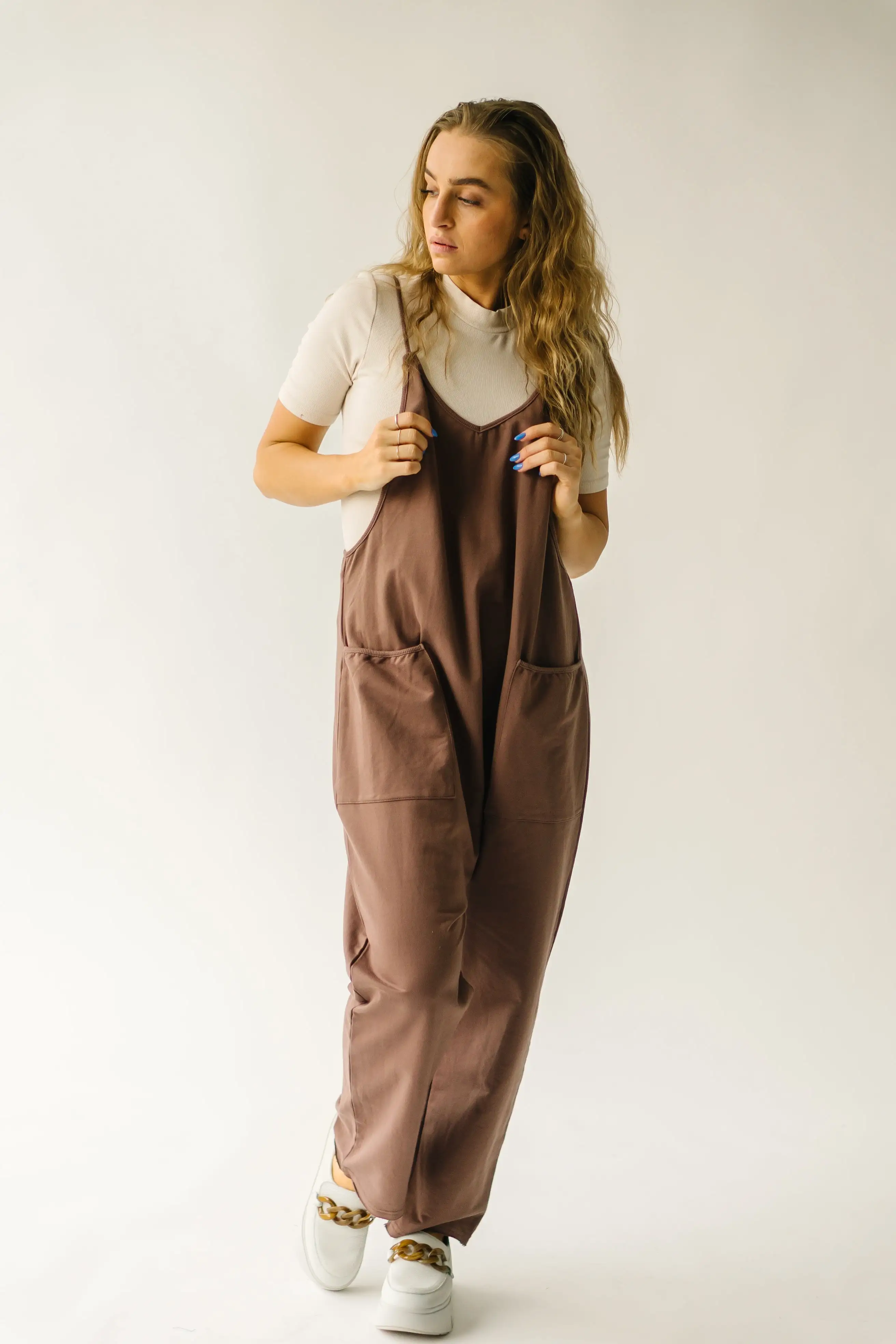 The Koren Oversized Jumpsuit in Mocha