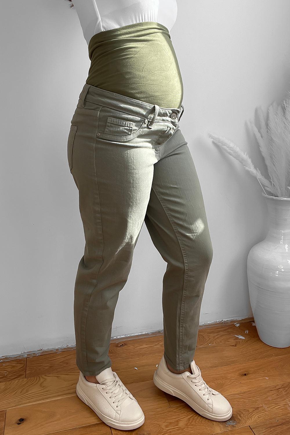 Thick Cotton Blend Bump Support Maternity Jeans