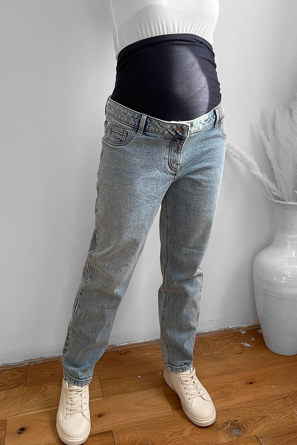 Thick Cotton Blend Bump Support Maternity Jeans