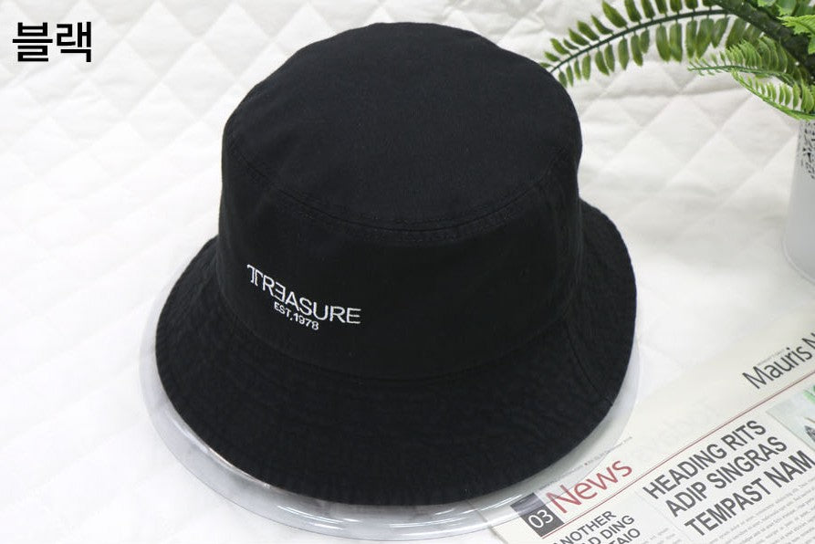 Treasure Embroidery Bucket Hats Unisex Casual Vintage Korean Kpop Fashion Accessory