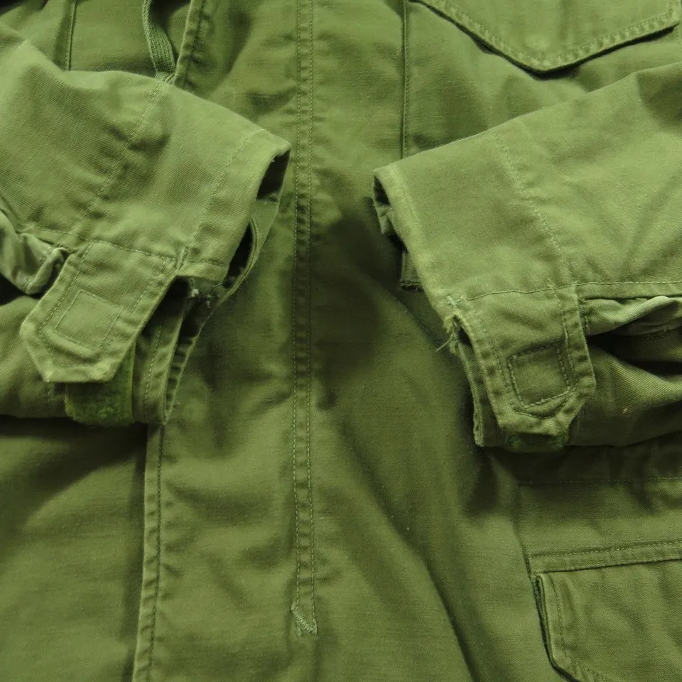 Vintage 60s M-65 Field Jacket Mens M Short Vietnam Military Sateen  OG107 M65