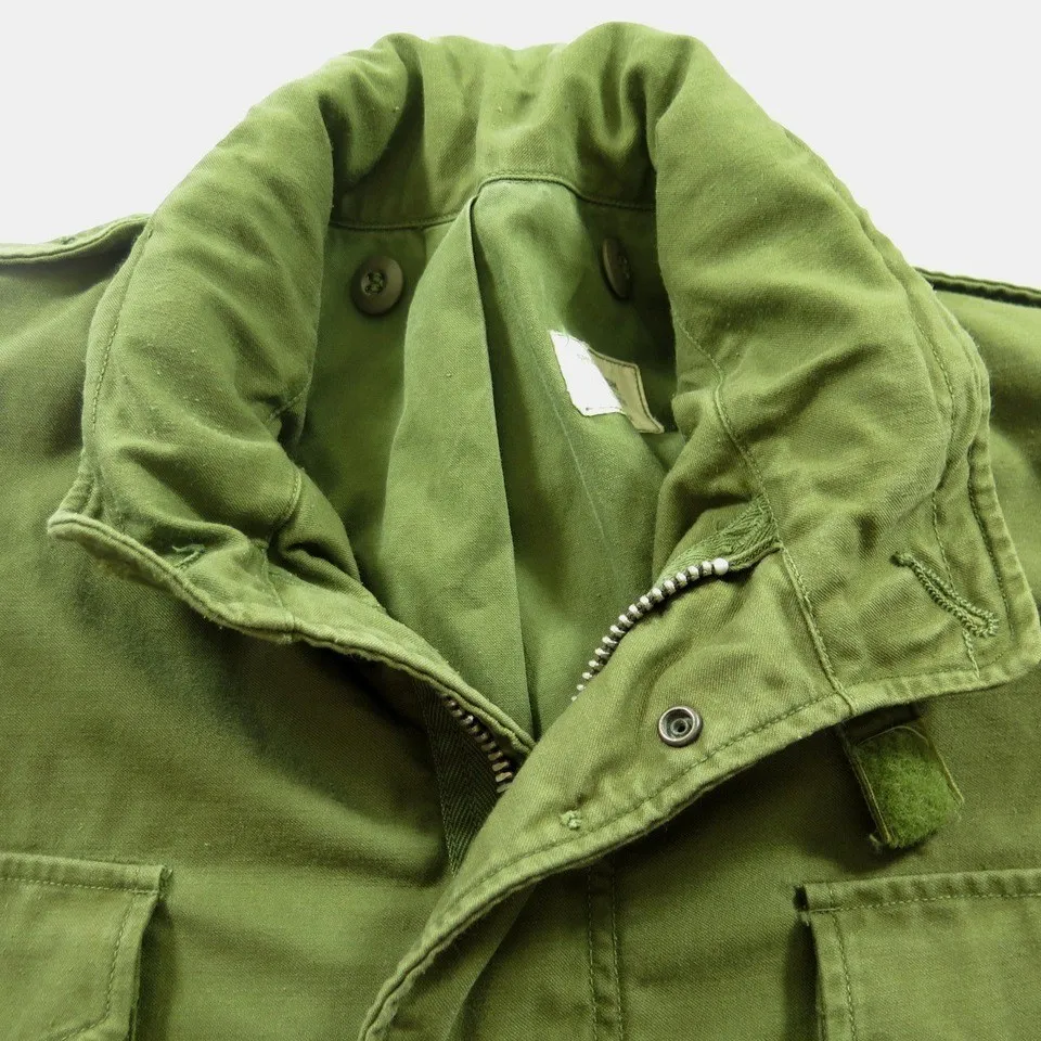 Vintage 60s M-65 Field Jacket Mens M Short Vietnam Military Sateen  OG107 M65