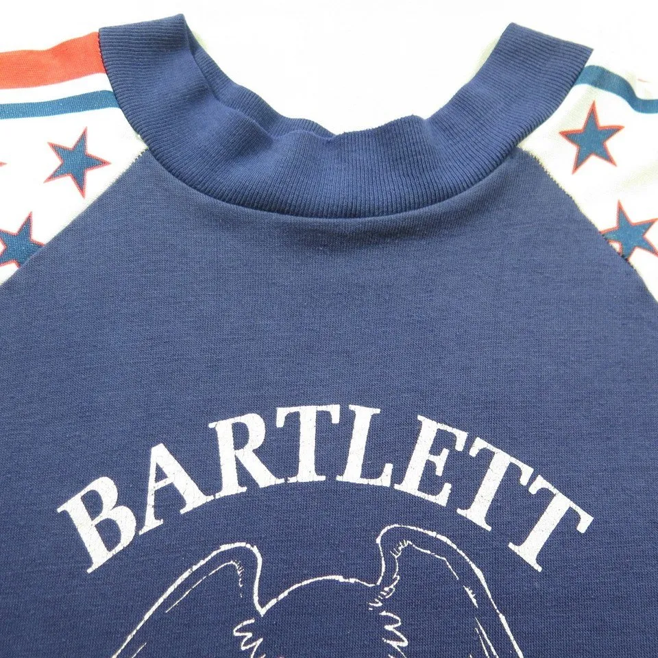 Vintage 70s Bartlett Patriots T-shirt Mens L Star Spangled Print Eagle