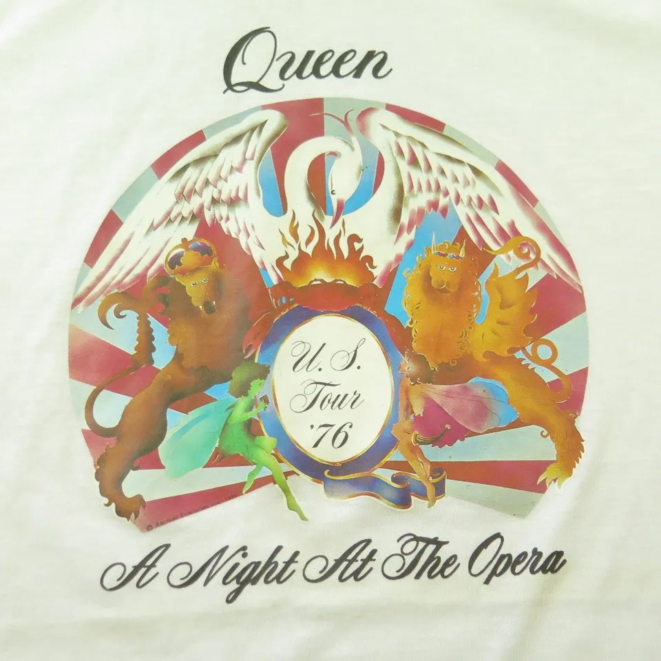 Vintage 70s Freddie Mercury Queen Band T-Shirt Mens M Night at the Opera US Tour