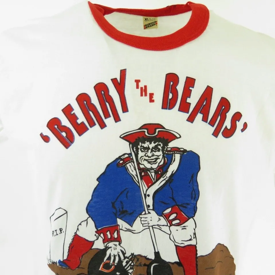 Vintage 80s Berry the Bears T-Shirt Mens XL New England Patriots Chicago Bears