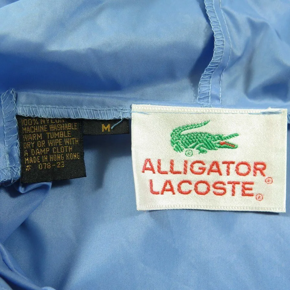 Vintage 80s Rain Jacket Mens M Deadstock Stow Away Izod Lacoste Blue Alligator