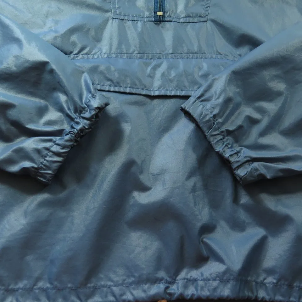 Vintage 80s Rain Jacket Mens M Izod Lacoste Blue Alligator Stow Away