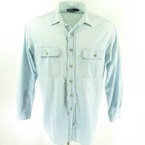 Vintage 90s Polo Sportsman Shirt Mens L Ralph Lauren Hunting Denim