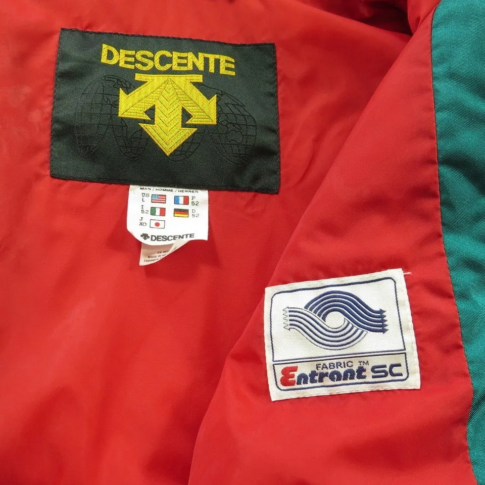 Vintage 90s Ski Jacket Mens L Descente Entrant Patches Retro