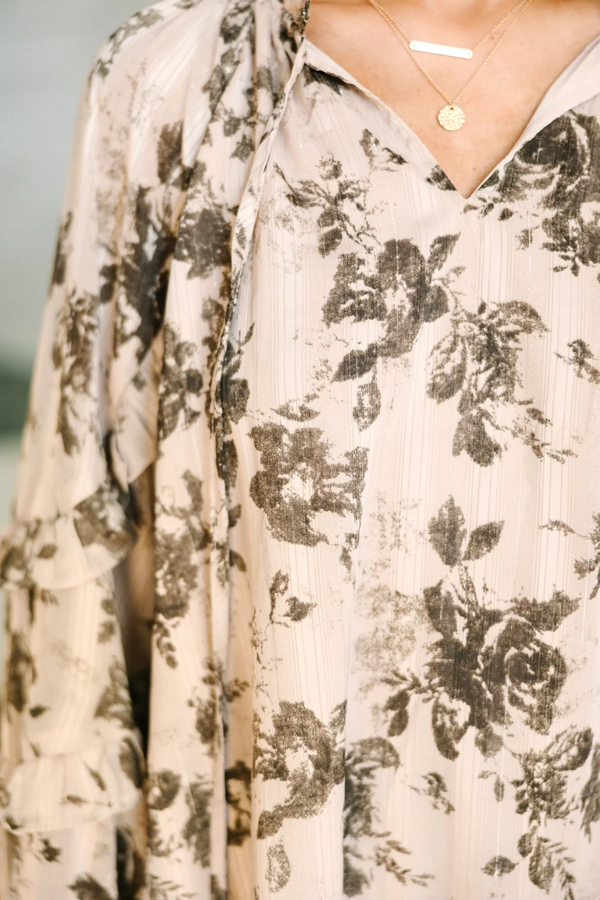 Waiting For You Mocha Brown Floral Blouse