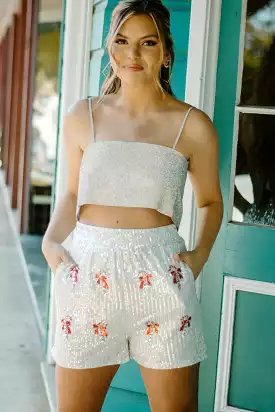 White/Red Candy Cane Shorts