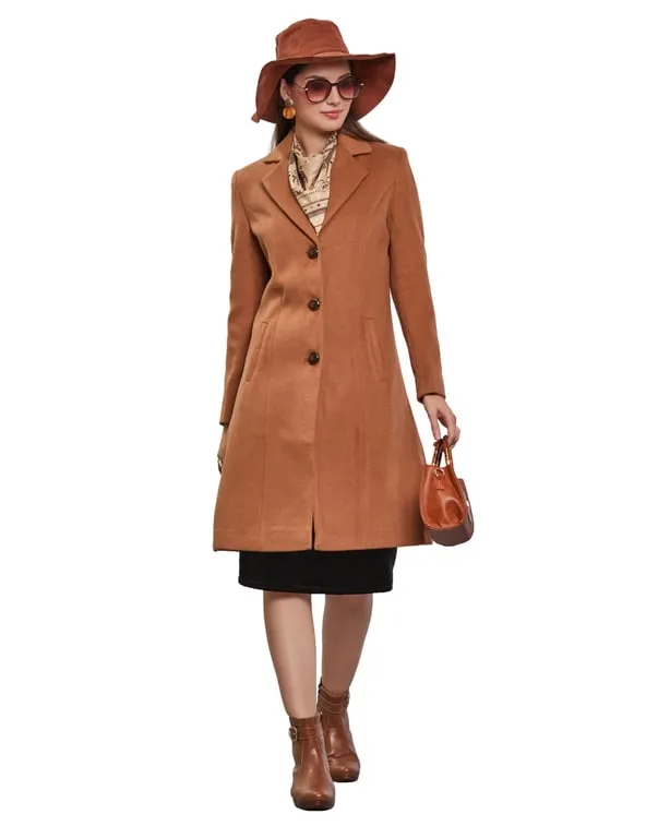 Women Coat Tan Color