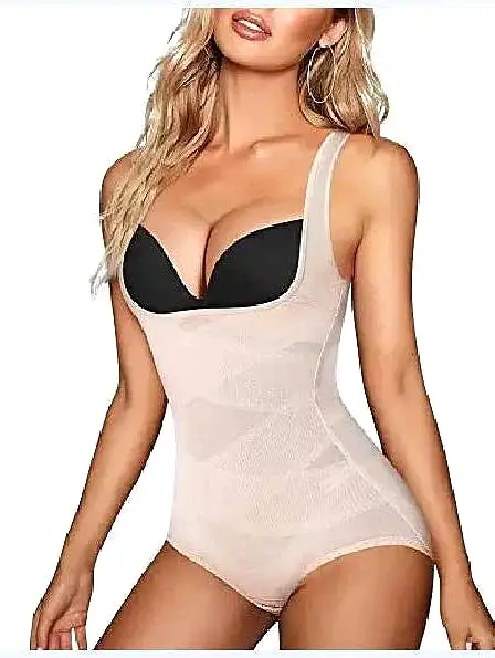 Women's Black Mesh Bodysuit with Flattering Elastic Waist