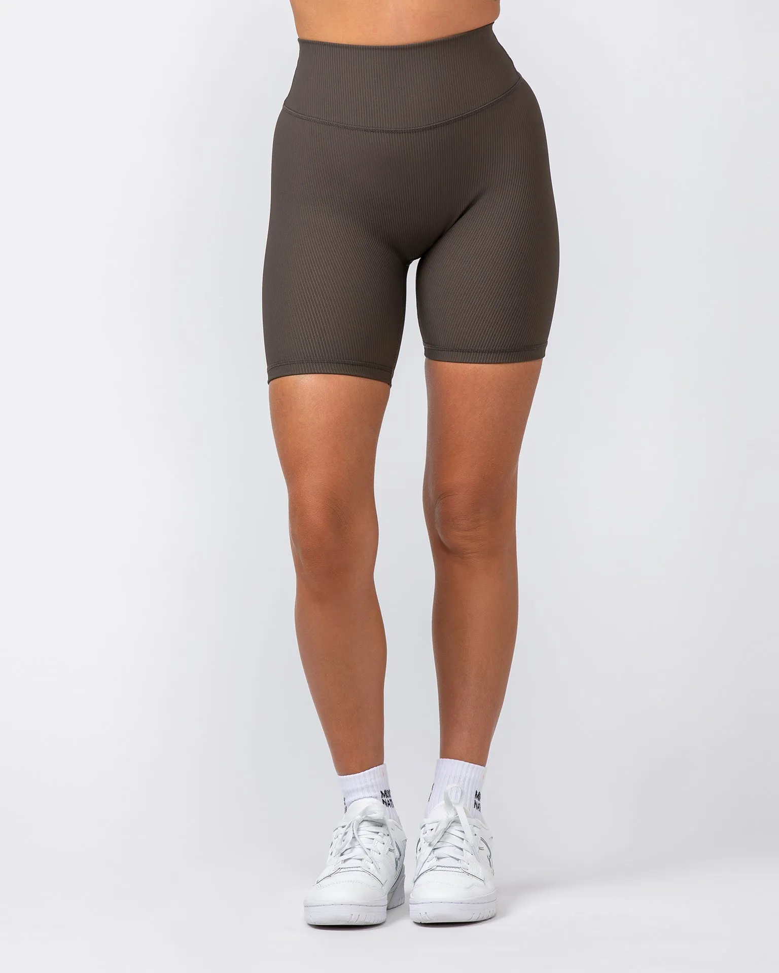 Zero Rise Rib Bike Shorts - Deep Brown